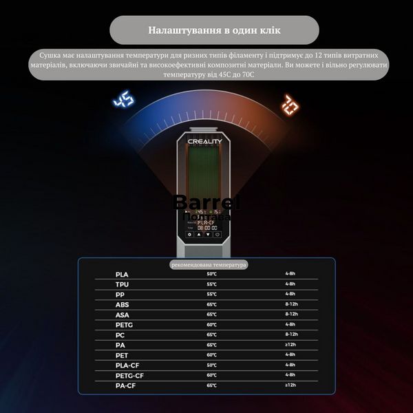 Сушка для филамента Creality с технологией PTC 11101 фото