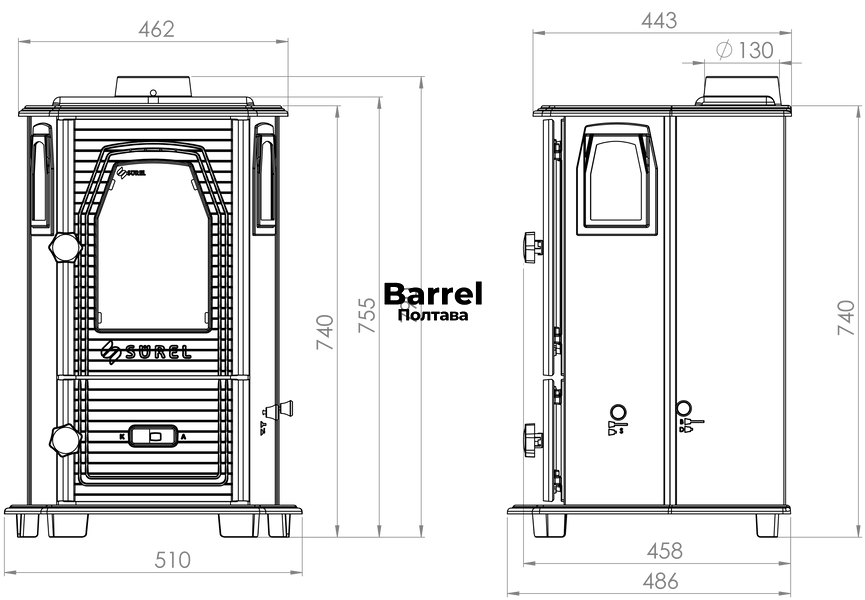 Duval EM-5114BL (Безкоштовна доставка) (BLACK EDITION) Піч-камін+Подарунок