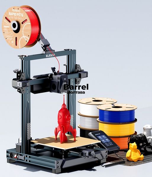 Пластик-нитка RAPID PETG 1.75 мм 1 кг для 3D друку ELEGOO Filament чорний D00006 фото